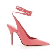 Venus Pumps, Leren Enkelband Hakken The Attico , Pink , Dames