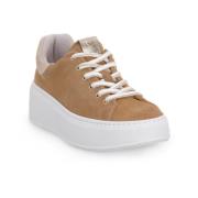 Stijlvolle Amber Velvet Sneakers Nerogiardini , Beige , Dames