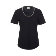 Heartmade Dames Linnen T-Shirt Heartmade , Black , Dames