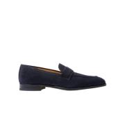 Handgemaakte Italiaanse suède loafers Scarosso , Blue , Heren