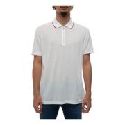 Polo met Korte Mouwen en Contrastdetail Kiton , White , Heren