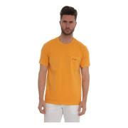 Short-sleeved round-necked T-shirt Fay , Orange , Heren