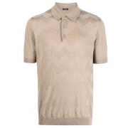 Polo shirt met golfpatroon Kiton , Beige , Heren