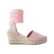 Paloma Wedges: Handgemaakte Roze Suède Espadrilles Scarosso , Pink , D...