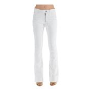 Lage taille witte denim rits jeans Courrèges , White , Dames