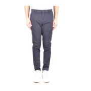 Blauwe Katoenen Broek Outlet Dondup , Blue , Heren