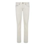 Slim-Fit Italiaanse Katoenen Jeans Saint Laurent , Gray , Heren