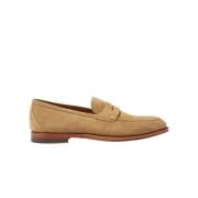 Beige Suède Penny Loafers Scarosso , Beige , Heren