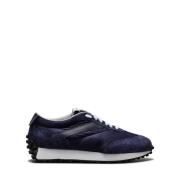 Blauwe Leren en Stoffen Sneakers Doucal's , Blue , Heren