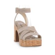 Stijlvolle hoge hak sandalen Nerogiardini , Beige , Dames