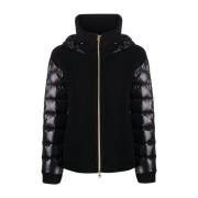 Zwarte donsjas met capuchon en ritssluiting Herno , Black , Dames