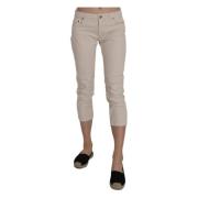 Beige Low-Rise Skinny Cropped Broeken Dondup , Beige , Dames