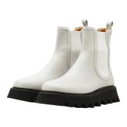 Ice White Leren Chelsea Boots Pomme D'or , White , Dames