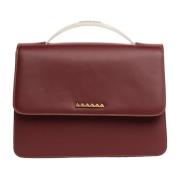 Bordeaux Leren Handtas RUN OF , Red , Dames