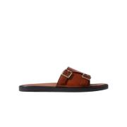 Costantino Leren Sliders Scarosso , Brown , Heren