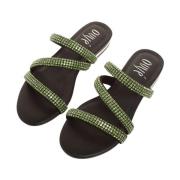 Flat Sandals Ovyé , Green , Dames