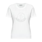 T-shirt met logo Moncler , White , Dames