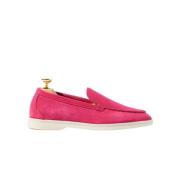 Fuchsia Suède Loafers Scarosso , Pink , Dames