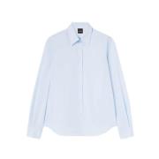 Lichtblauwe Katoenen Poplin Blouse Aspesi , Blue , Dames