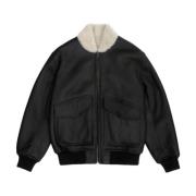 Omkeerbare Shearling Baseball Jas Just Things we Like , Brown , Dames