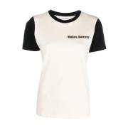 Zwart en ivoor Morning Tee Wales Bonner , Beige , Dames