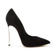 Luxe Zwarte Suède Hakken Casadei , Black , Dames