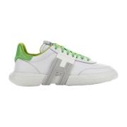 Groene platte schoenen met Hogan-3R stijl Hogan , White , Heren