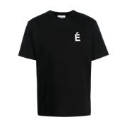 Biologisch Katoenen Logo Print T-shirt Études , Black , Heren