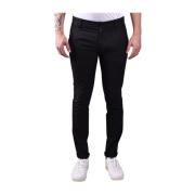 Stijlvolle Slim-Fit Broeken voor Heren Dondup , Black , Heren