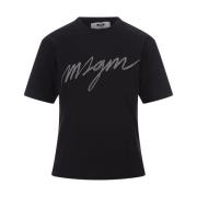 T-Shirts Msgm , Black , Dames