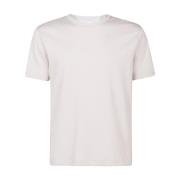 Comfortabele Katoenen Crew Neck T-Shirt Eleventy , White , Heren
