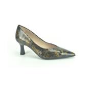 Stijlvolle zwarte en bronzen print pumps Hispanitas , Black , Dames