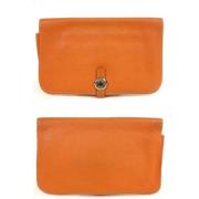 Tweedehands portemonnees Hermès Vintage , Orange , Dames