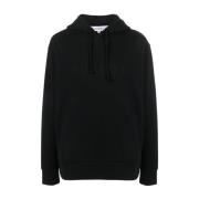 Zwarte Katoenen Hoodie met Geborduurd Logo JW Anderson , Black , Heren