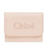 Leren portemonnee met logo Chloé , Pink , Dames