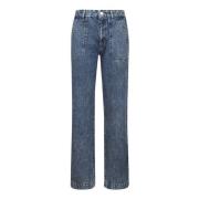 Wijde katoenen jeans met Amerikaanse zakken A.p.c. , Blue , Dames