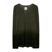 Dip Dye Henley T-Shirt Zadig & Voltaire , Green , Heren