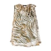 Cheetah Print Blouse - XS Twinset , Multicolor , Dames