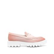 Leren Penny Loafers Santoni , Pink , Dames