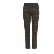 Broek met klassieke silhouet en dierenprint C.Ro , Gray , Dames