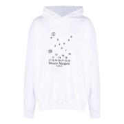 Witte Katoenen Hoodie met Bedrukt Logo Maison Margiela , White , Heren