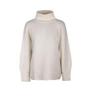 Velvet Turtleneck Sweater Moorer , White , Dames