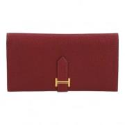 Pre-owned Leather wallets Hermès Vintage , Red , Dames