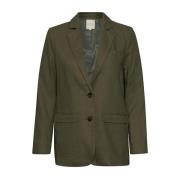 Klassieke Blazer Jas Part Two , Green , Dames