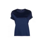 Navyblauw Patch-Pocket Katoenen T-Shirt Kiton , Blue , Dames
