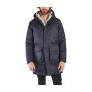 Navy Blauwe Lange Parka Jas Nn07 , Blue , Heren