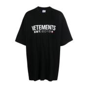 Zwarte T-shirts en Polos Vetements , Black , Dames