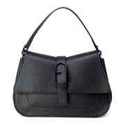 Leren Top Handtas Furla , Black , Dames