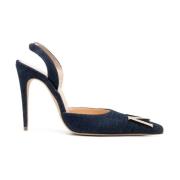 Denim Slingback Pumps Magda Butrym , Blue , Dames