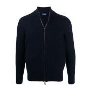 Navy Blauwe Rits Cardigan Drumohr , Blue , Heren